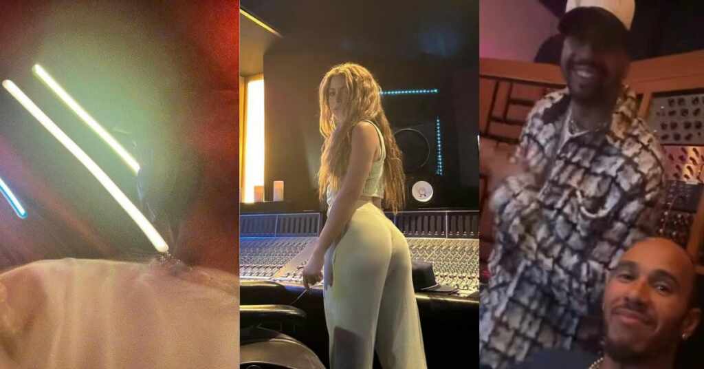 fotos shakira y lewis hamilton estudio de grabación shakira