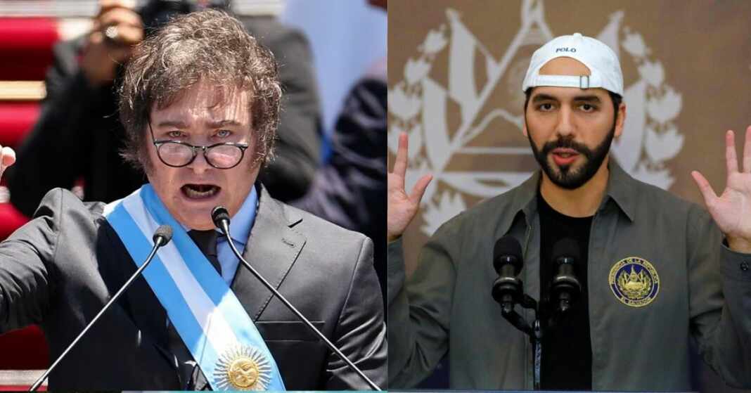 javier milei y nayib bukele presidentes argentina el salvador derecha