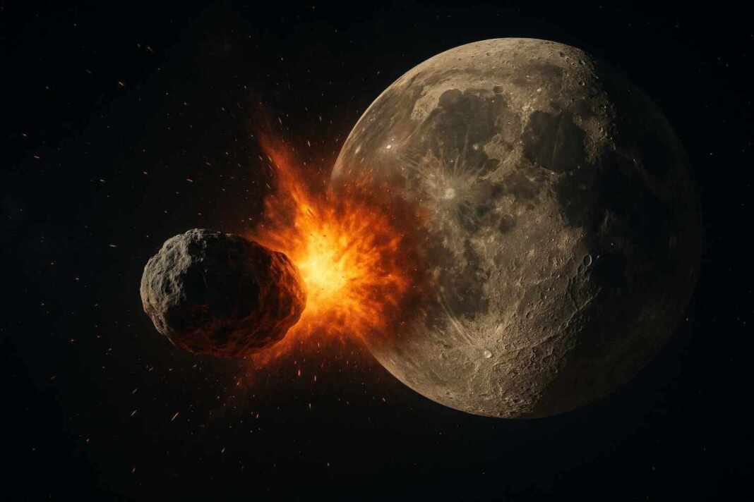Asteroide se estrella con la luna