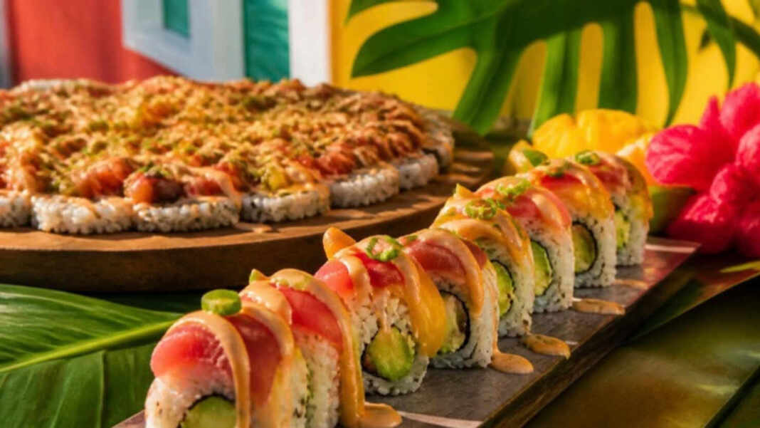 Rollos de sushi con mango y atún, el mejor sushi de Cartagena