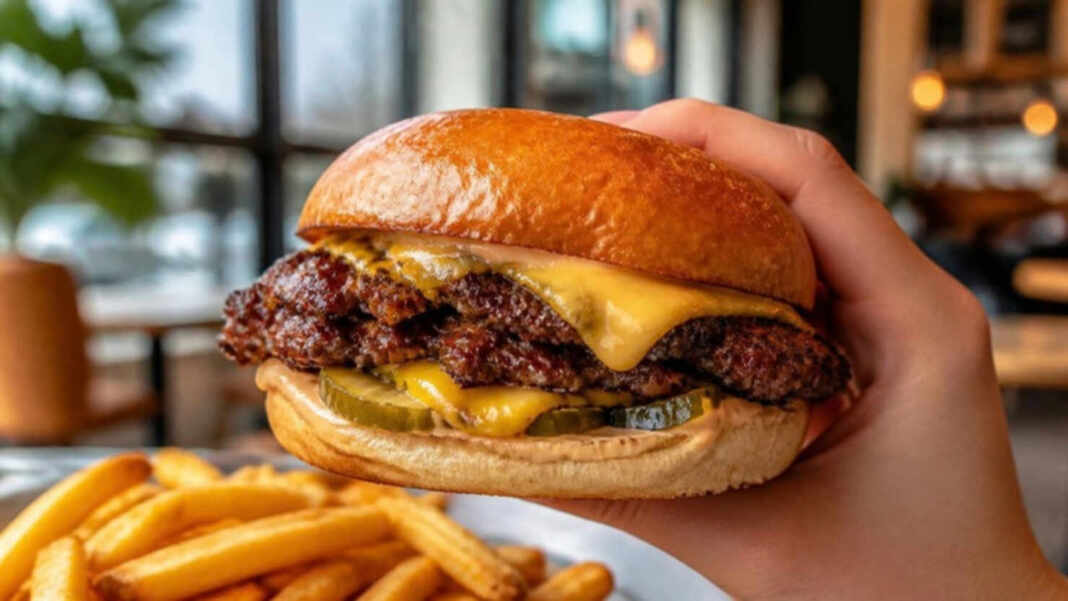 Smash burger con queso, las mejores hamburguesas de Madrid