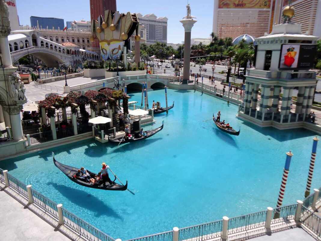 Canales del hotel The Venetian en Las Vegas, sede de la góndola romántica